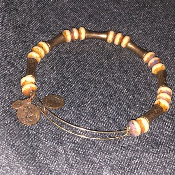 Gold Bamboo Alex and Ani Bracelet - Vintage Look - Picture 2 of 3